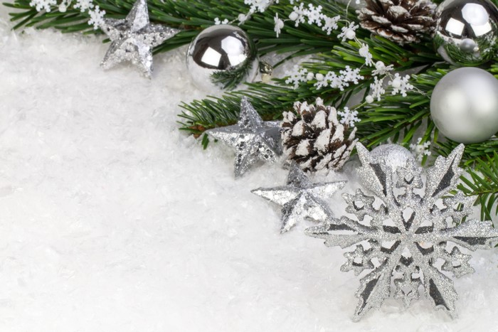Christmas Decorations with Pine Cones and Snowflakes