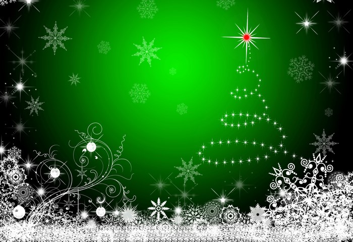 Christmas Tree with Snowflakes and Stars