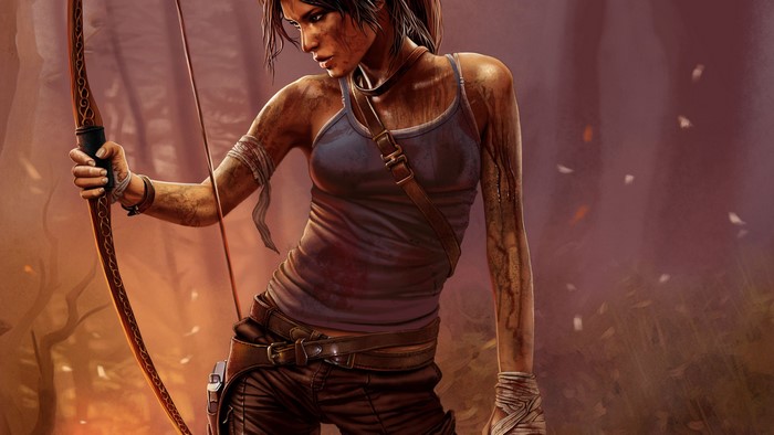 Lara Croft from Tomb Raider with a bow