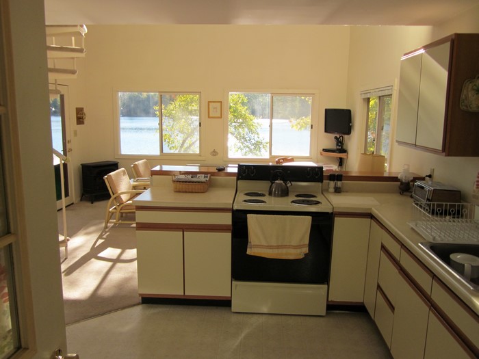 Kitchen with lake view