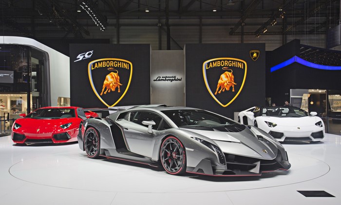 Lamborghini Veneno, Aventador, and Aventador Roadster