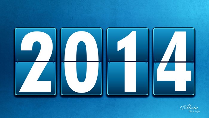 Flip clock showing the year 2014
