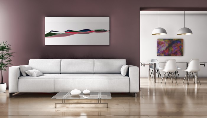 Modern Living Room with Abstract Art