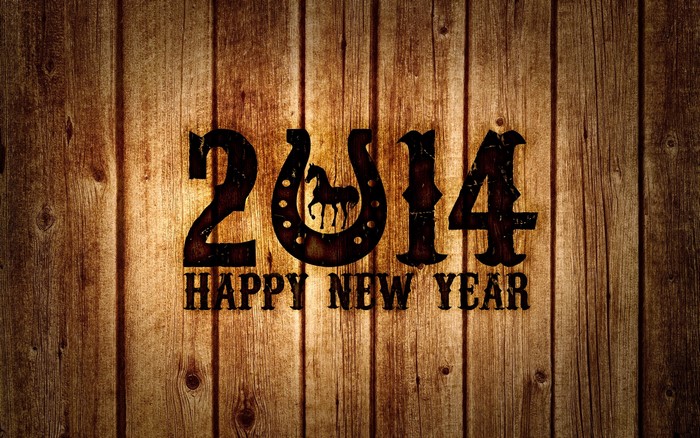 Happy New Year 2014 Horseshoe Horse