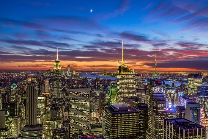 New York City Skyline at Dusk with Empire State Building