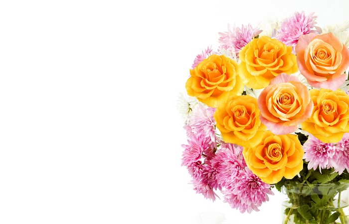 Bouquet of Roses and Chrysanthemums