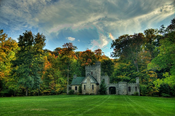 Castle in Squires, Ohio, USA during Autumn