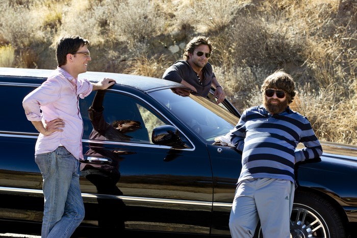 The Hangover Part III: Bradley Cooper and two men by a car