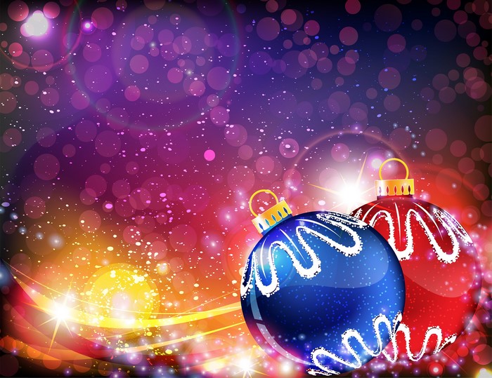 Christmas ornaments with bokeh background