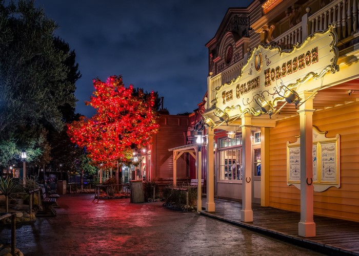 The Golden Horseshoe Saloon at Night, Disneyland, California