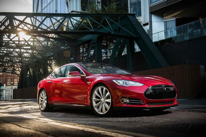 Red 2014 Tesla Model S
