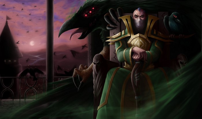 Swain from League of Legends with ravens