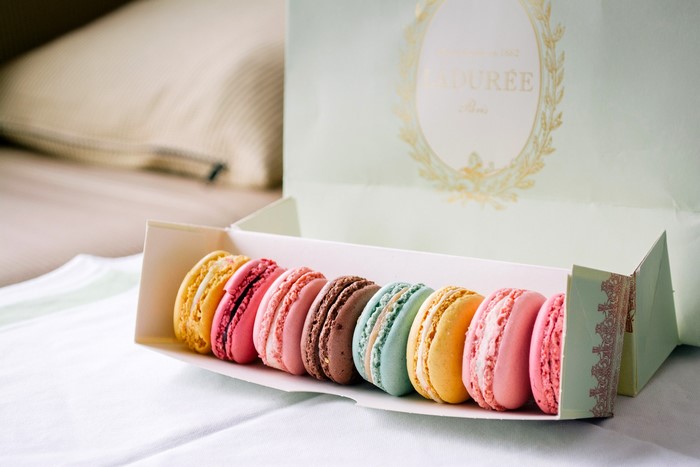 Ladurée macarons in a box
