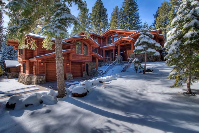 Luxury wooden house in snowy Northstar, California