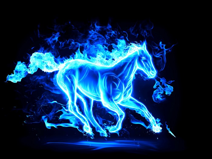 Blue Fire Horse 4K