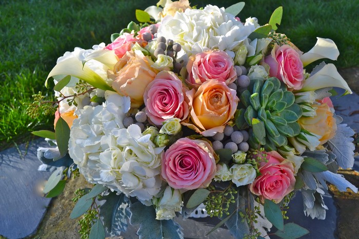 Bouquet of Roses, Hydrangeas, and Callas