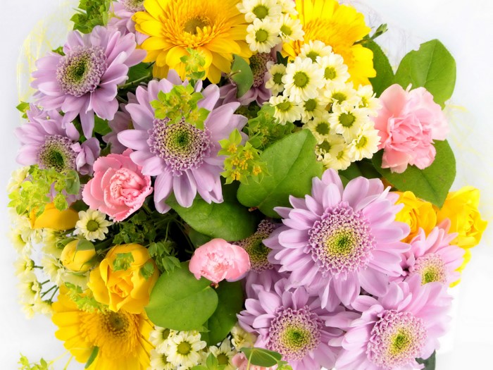 Bouquet of Gerberas, Chrysanthemums, Roses, and Carnations