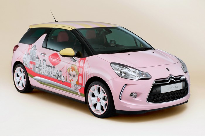Pink Citroen DS3 with Benefit Cosmetics livery