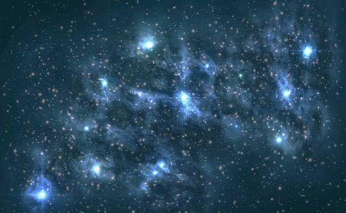 Stars and nebulae in deep space