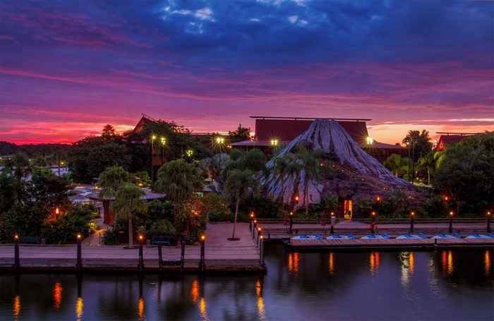 Disney's Polynesian Village Resort at sunset