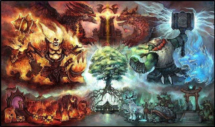 World of Warcraft elemental forces and mythical creatures