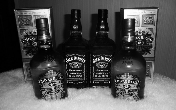 Chivas Regal and Jack Daniel's Bottles