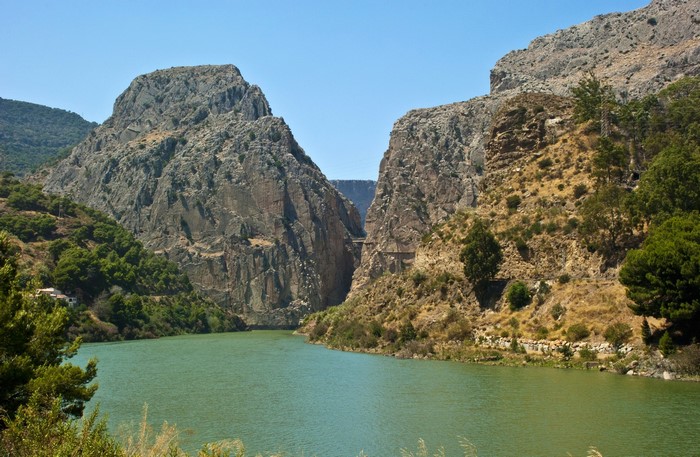 El Chorro Andalusia Spain Mountains Lake Crag