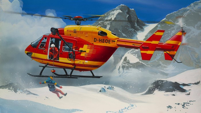 Medicopter 117 helicopter rescue in mountains