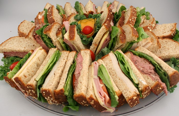 Assortment of sandwiches on a platter