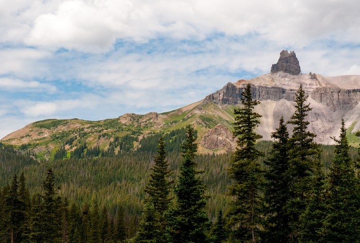 Mountain peak with forest in Colorado, USA