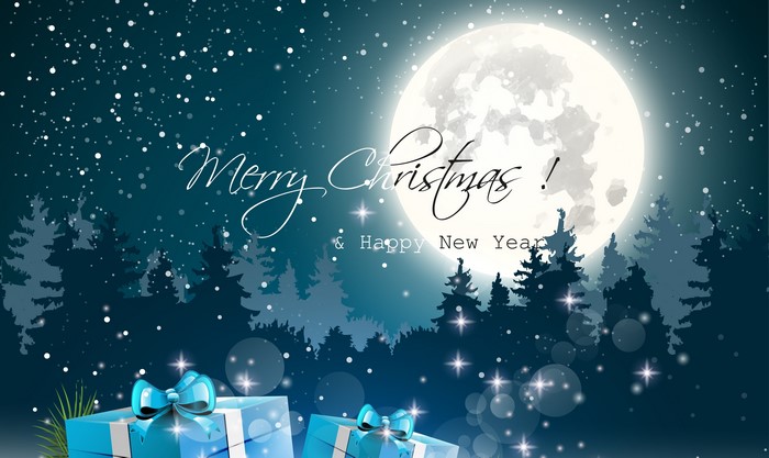 Merry Christmas and Happy New Year with Gifts