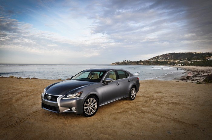2012 Lexus GS 250 on a beach