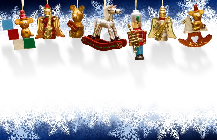 Christmas Ornaments: Mouse, Angel, Nutcracker, Rocking Horse