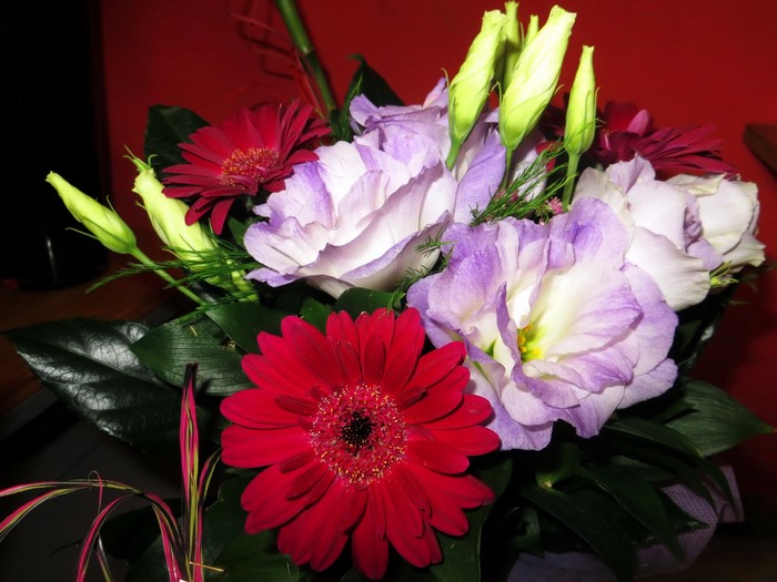 Bouquet of Gerbera and Eustoma flowers