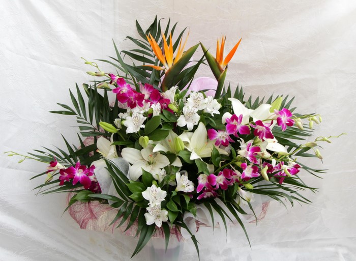 Bouquet of Lilies, Alstroemeria, and Orchids