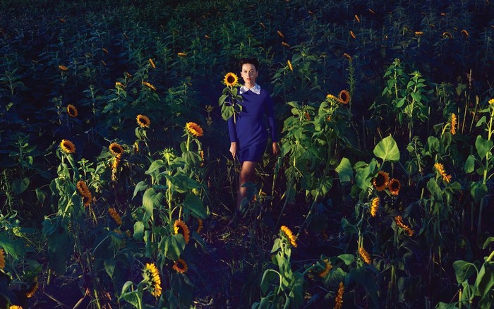 Katy Perry in a sunflower field