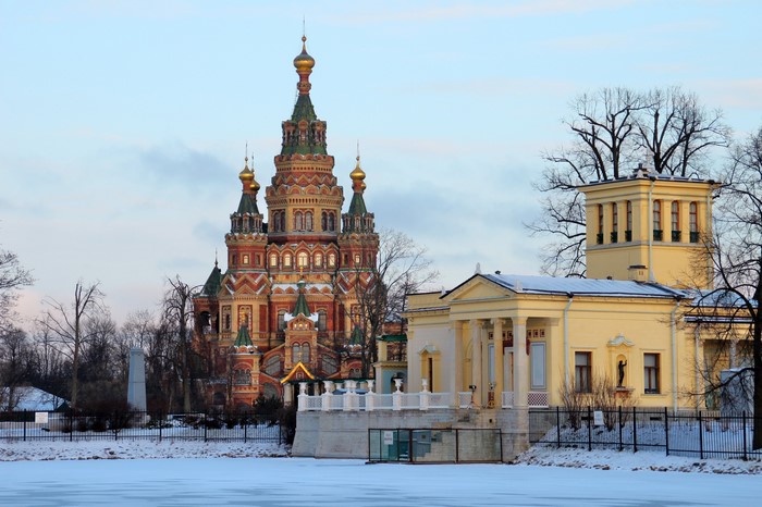 Peterhof Palace Church and Pavilion in Winter