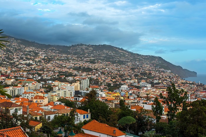 Funchal, Madeira, Portugal cityscape from above