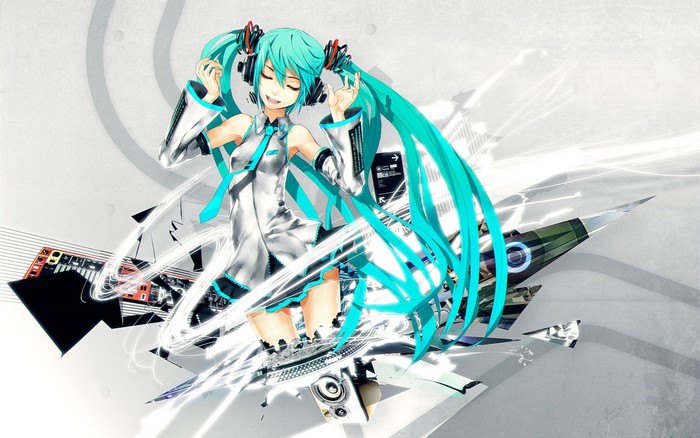 Hatsune Miku with Headphones and Necktie