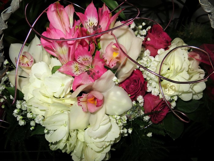 Bouquet of Alstroemeria, Roses, Orchid, and Hydrangea