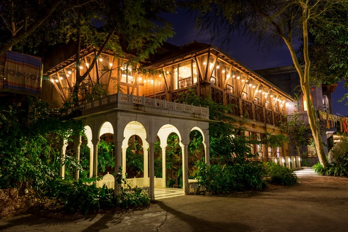 Tusker House Restaurant at night, Disneyland