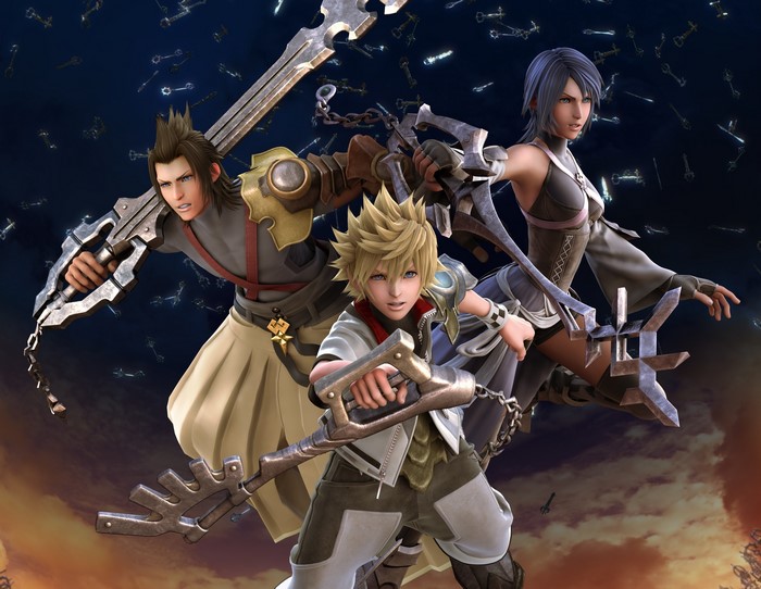Aqua, Terra, and Ventus from Kingdom Hearts