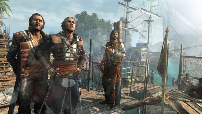 Edward Kenway and pirates in Assassin's Creed IV: Black Flag