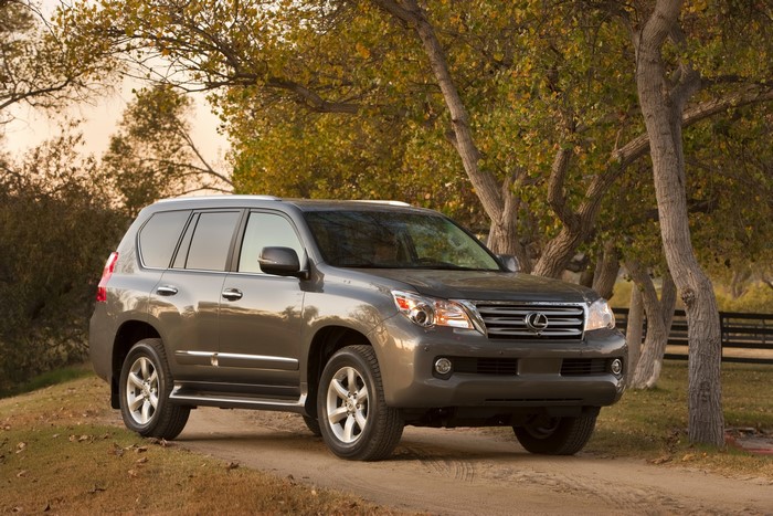 Grey Lexus GX460 parked near trees