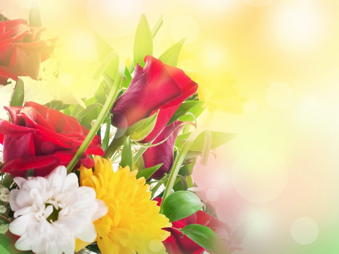 4K Roses and Chrysanthemums Bouquet