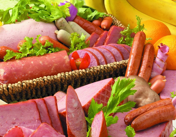Assortment of cured meats and sausages