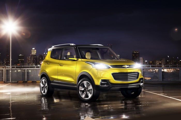 Yellow Chevrolet Adra Concept Car at Night