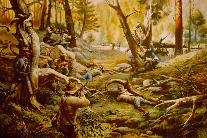 Battle in a Forest Clearing