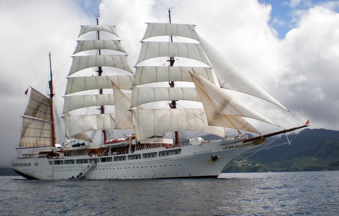 Sea Cloud II sailing ship on the water