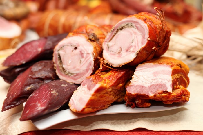 Assortment of cured and smoked meats